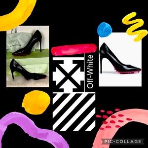 Nwt Off-White black leather Spike Pump